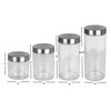 Hds Trading 4 Piece Glass Canister Set with Stainless Steel Lids ZOR96032